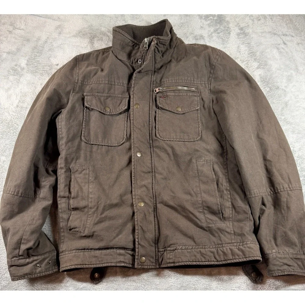 Levi's Brown Canvas Sherpa Lined Work Jacket Men's M Insulated